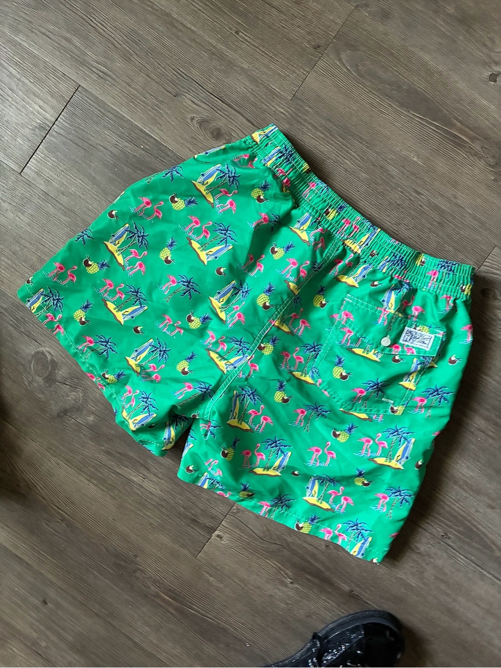 Polo Ralph Lauren Green Flamingo & Pineapple Swim Trunks